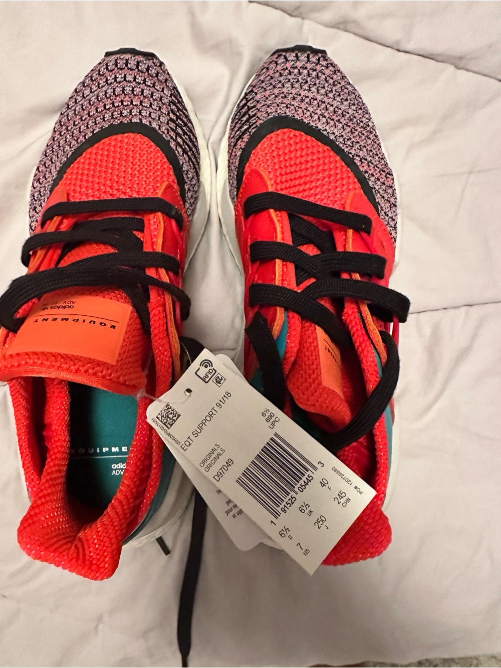 Kids Performance Sneakers in Bright Coral and Black